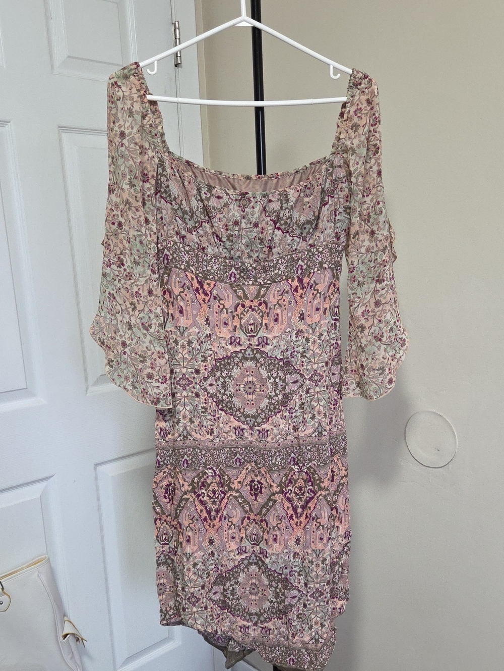Mango  Off-Shoulder Long Sleeve Dress